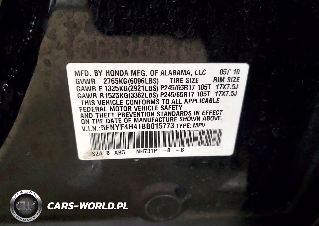 2011 Honda Pilot Ex VIN:5FNYF4H41BB015773 - 13