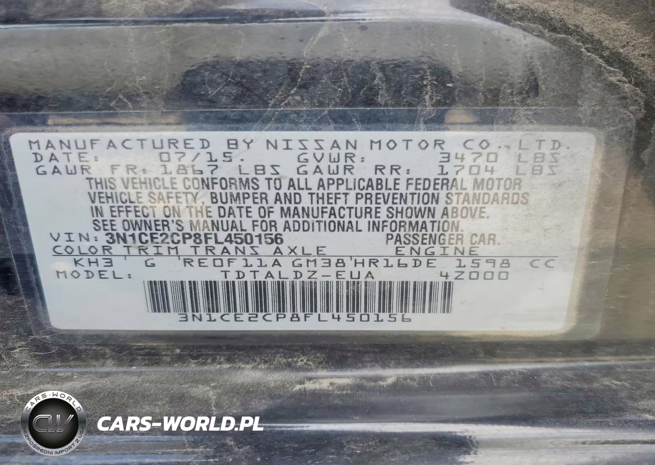 2015 Nissan Versa Note Sv VIN:3N1CE2CP8FL450156 - 12