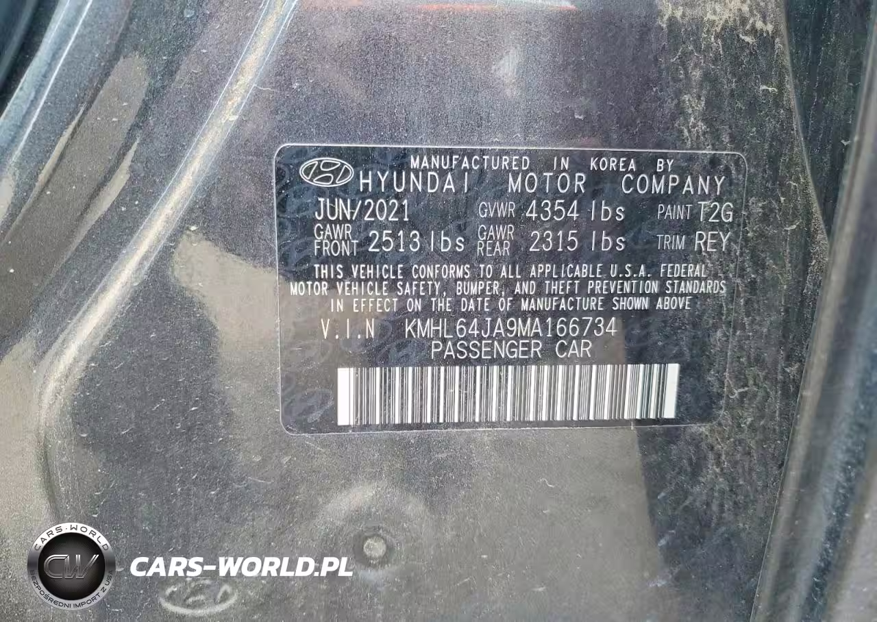 2021 Hyundai Sonata Sel VIN:KMHL64JA9MA166734 - 12