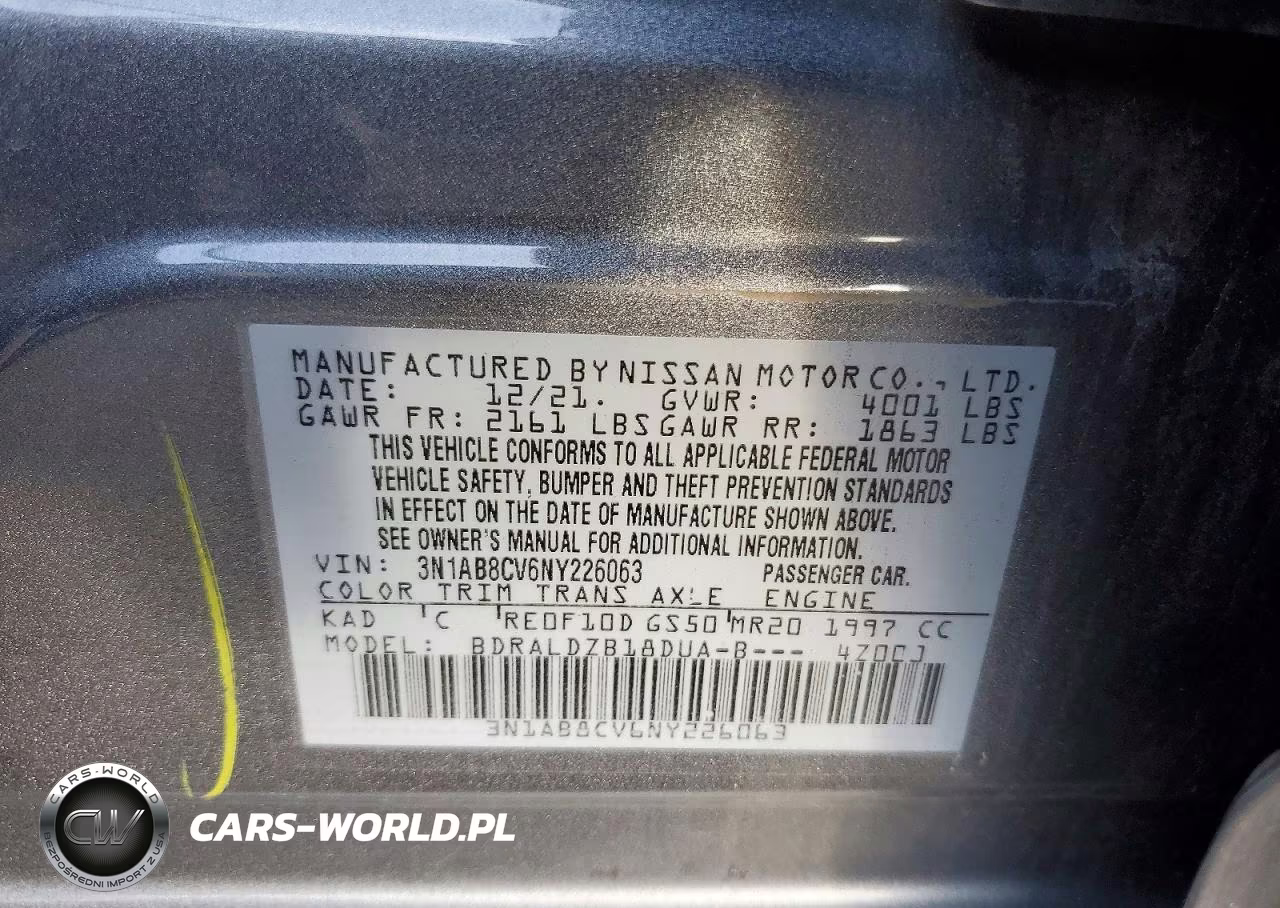 2022 Nissan Sentra Sv VIN:3N1AB8CV6NY226063 - 12