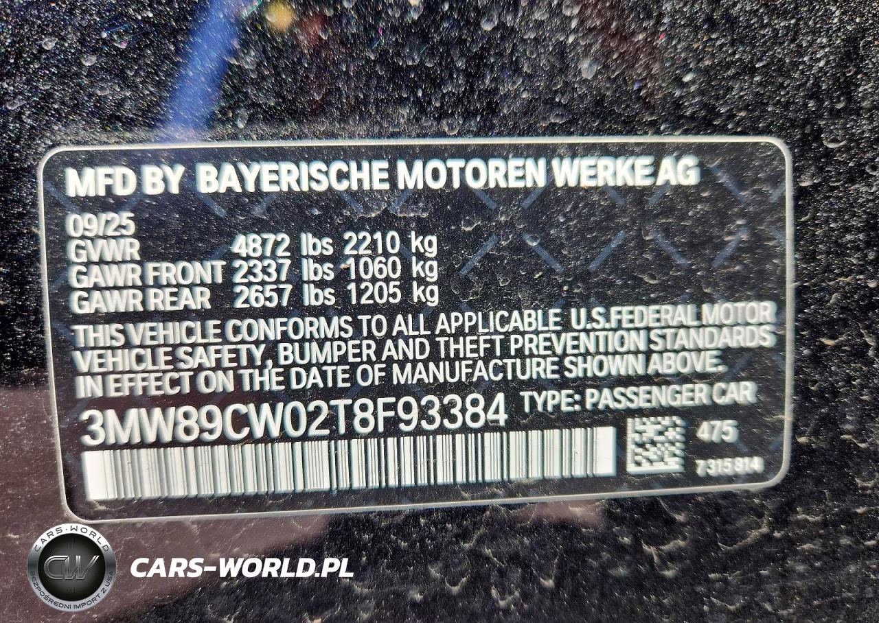 2026 BMW 330Xi VIN:3MW89CW02T8F93384 - 12