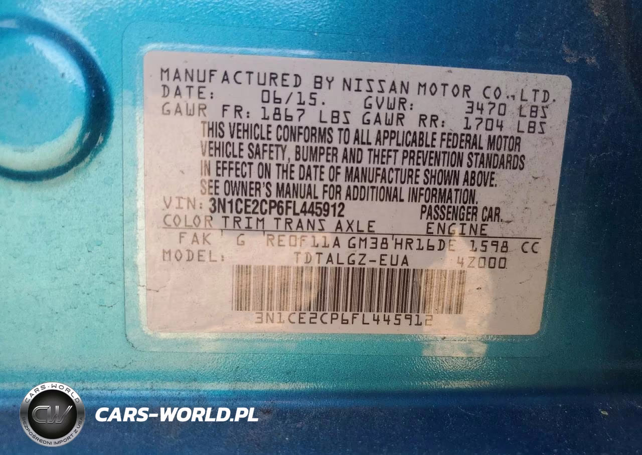 2015 Nissan Versa Note S VIN:3N1CE2CP6FL445912 - 12