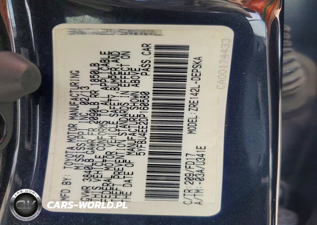 2013 Toyota Corolla S VIN:5YFBU4EE2DP160580 - 13