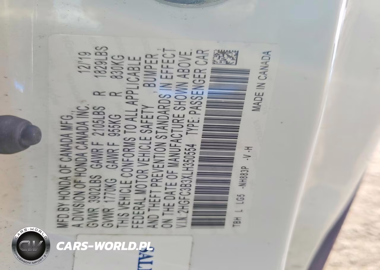 2020 Honda Civic Ex VIN:2HGFC3B3XLH350554 - 12