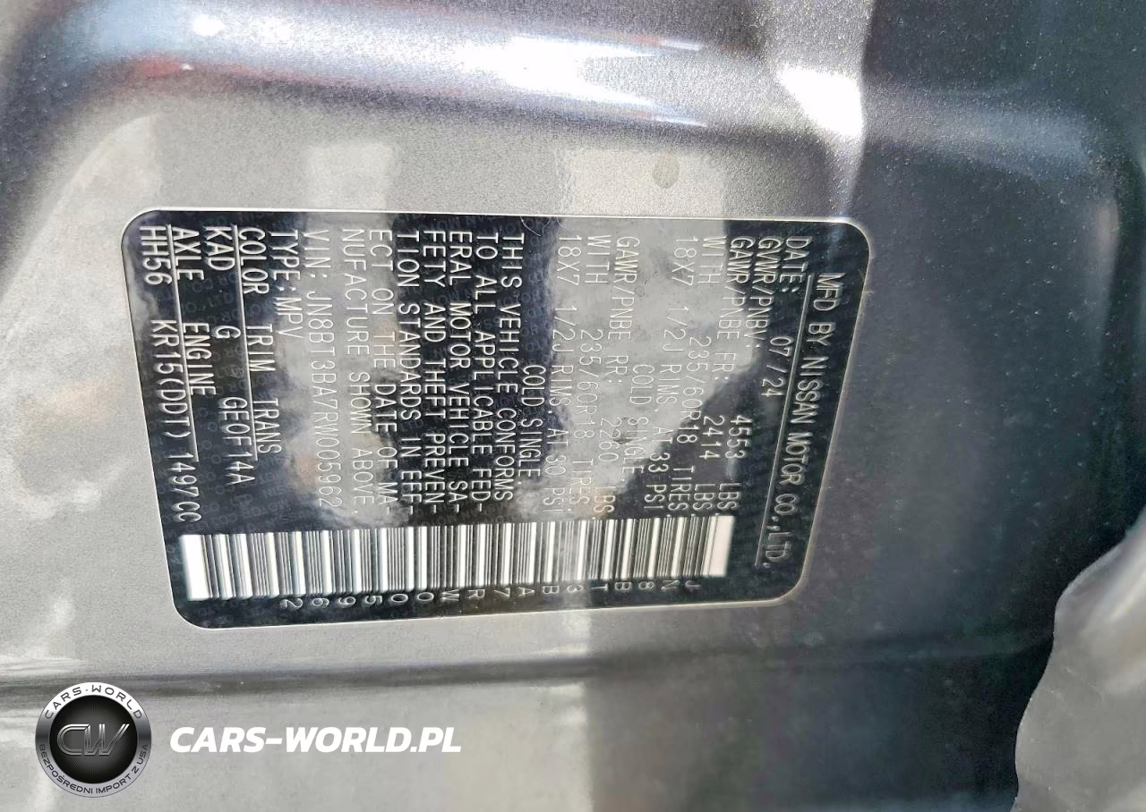 2024 Nissan Rogue Sv VIN:JN8BT3BA7RW005962 - 14