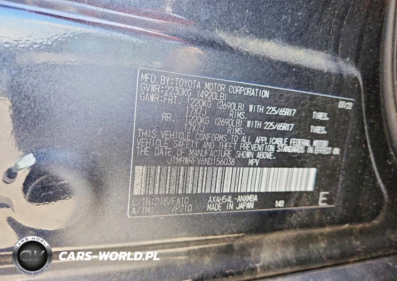 2022 Toyota Rav4 Hybrid Xle VIN:JTMRWRFV6ND156038 - 13