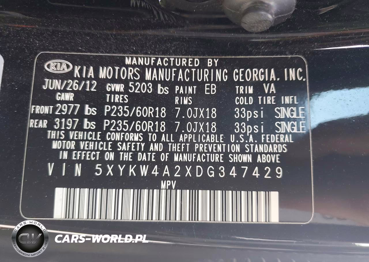 2013 Kia Sorento Sx VIN:5XYKW4A2XDG347429 - 14