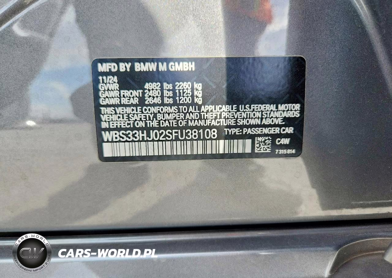 2025 BMW M3 Competition VIN:WBS33HJ02SFU38108 - 12