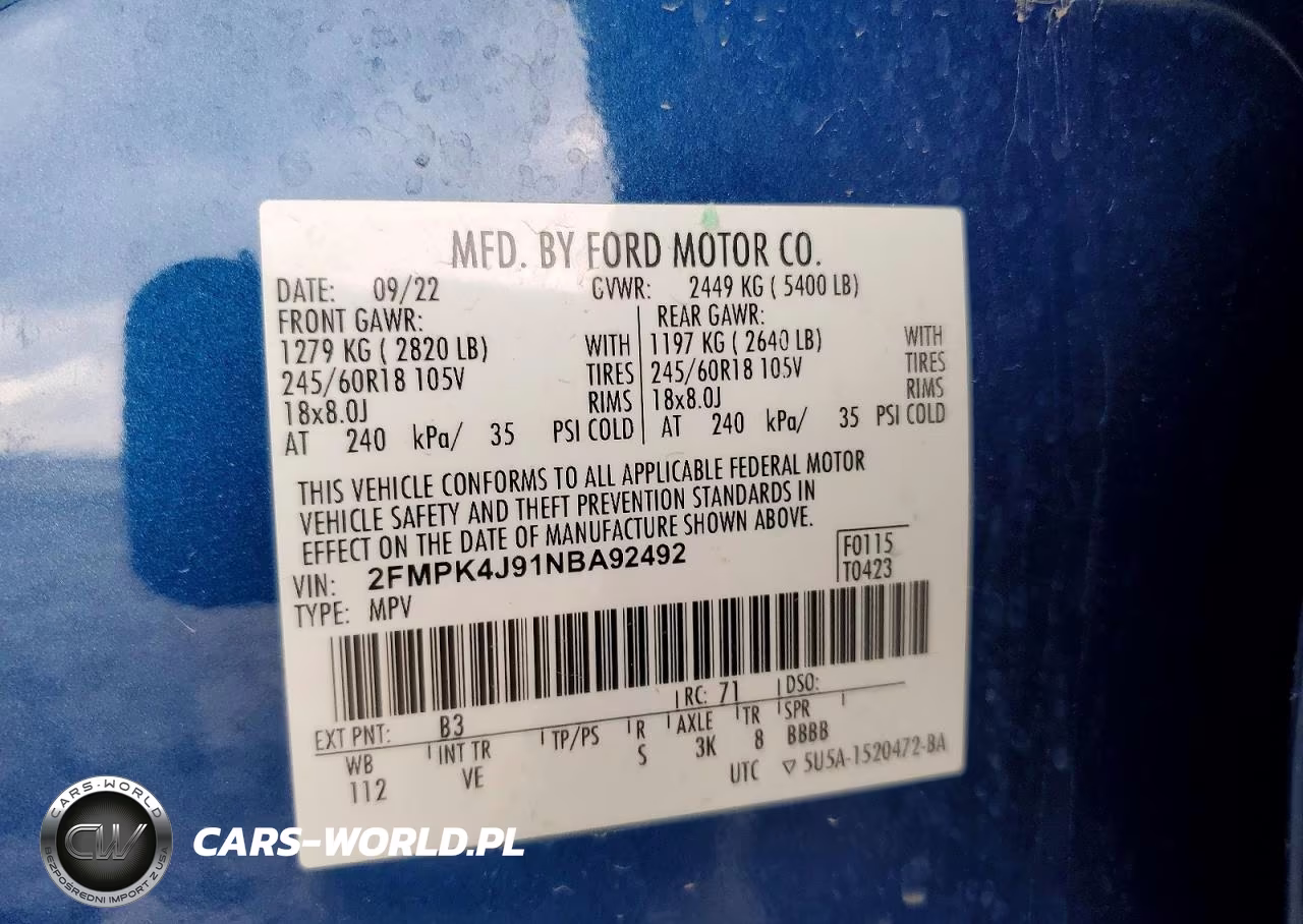 2022 Ford Edge Sel VIN:2FMPK4J91NBA92492 - 12