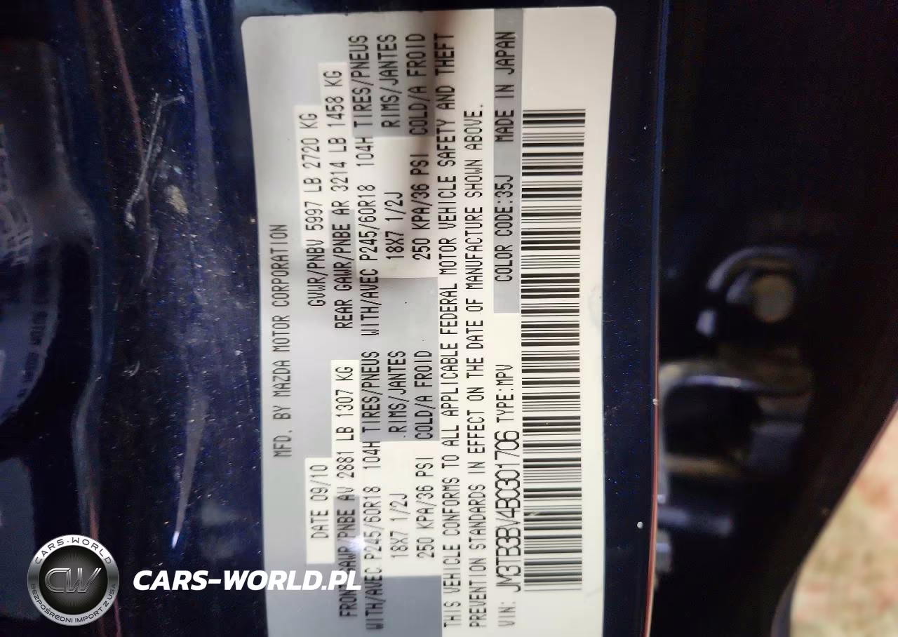 2011 Mazda Cx-9 VIN:JM3TB3BV4B0301706 - 13