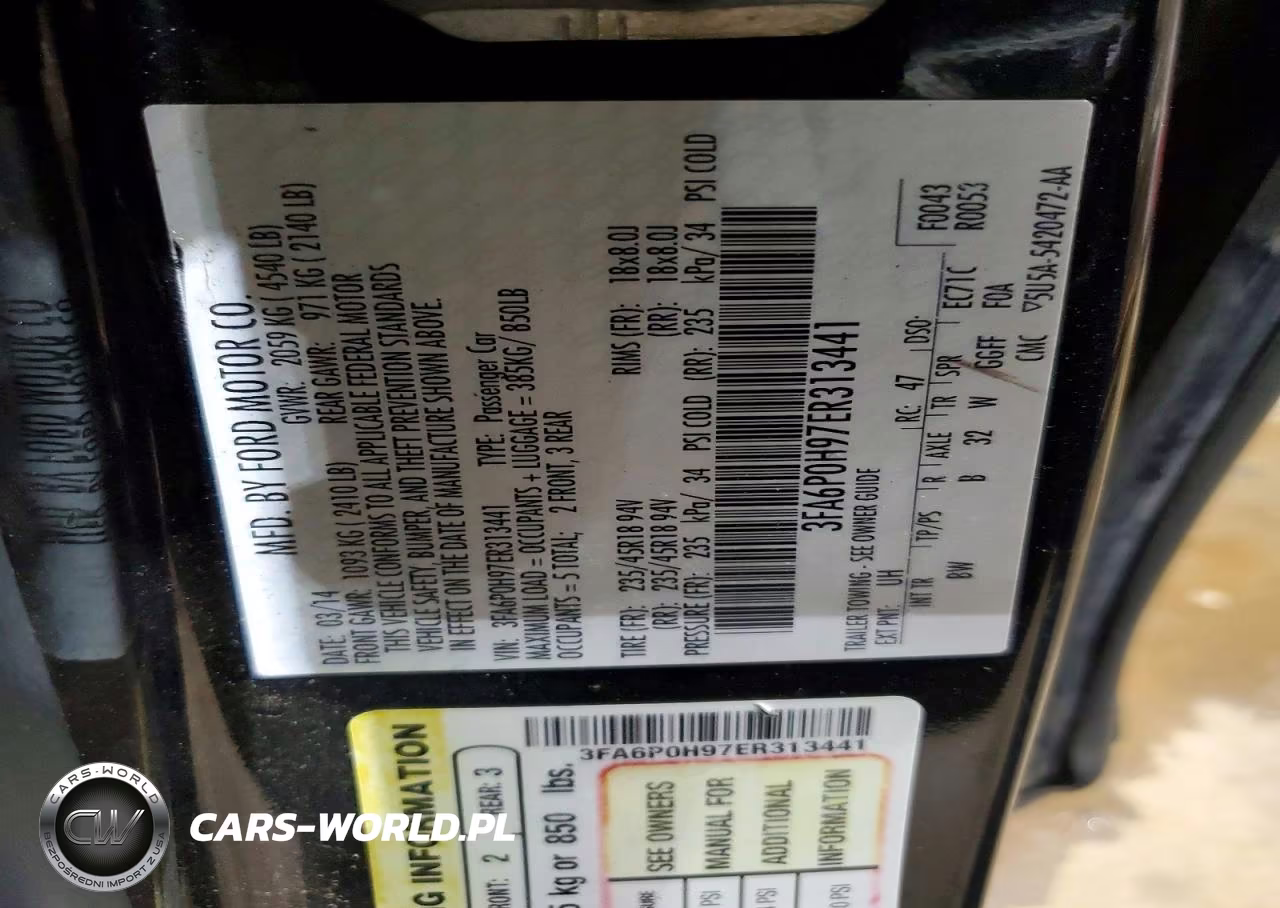 2014 Ford Fusion Se VIN:3FA6P0H97ER313441 - 13