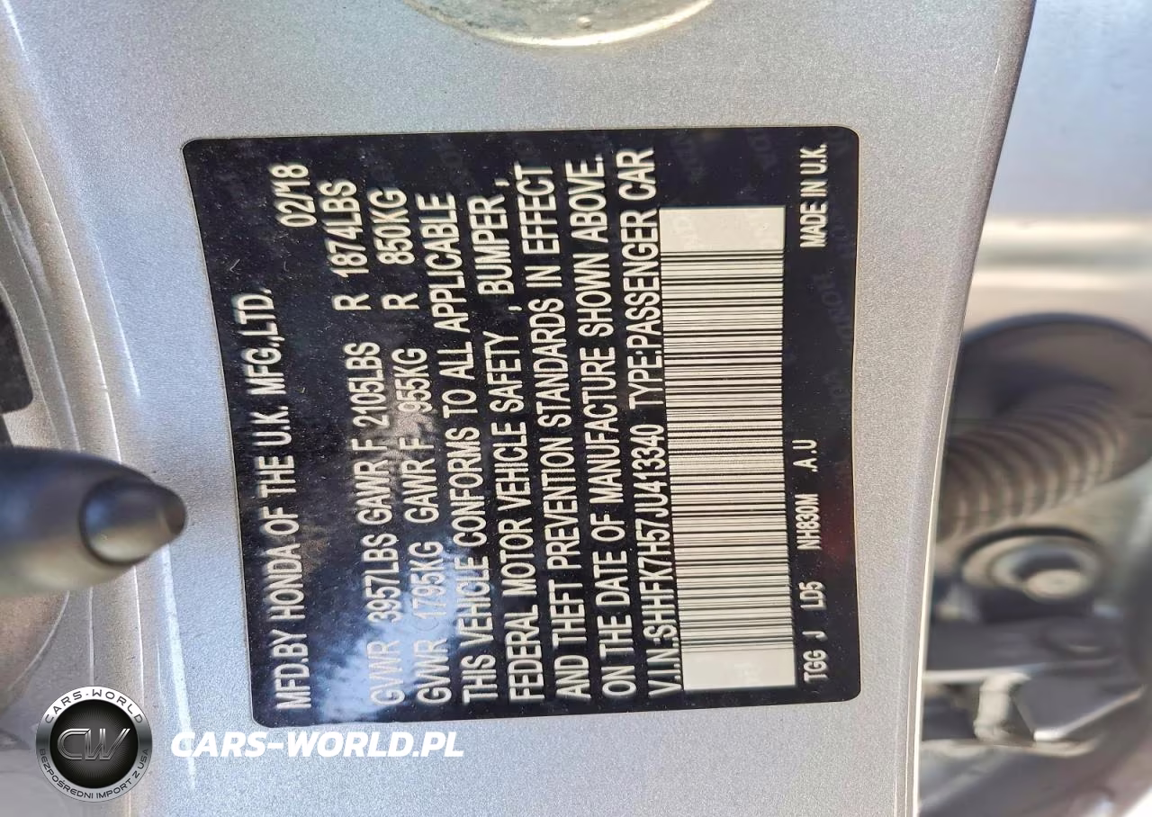 2018 Honda Civic Ex VIN:SHHFK7H57JU413340 - 12