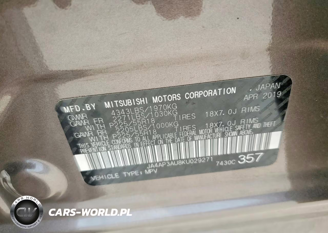2019 Mitsubishi Outlander Sport Es VIN:JA4AP3AU8KU029271 - 13