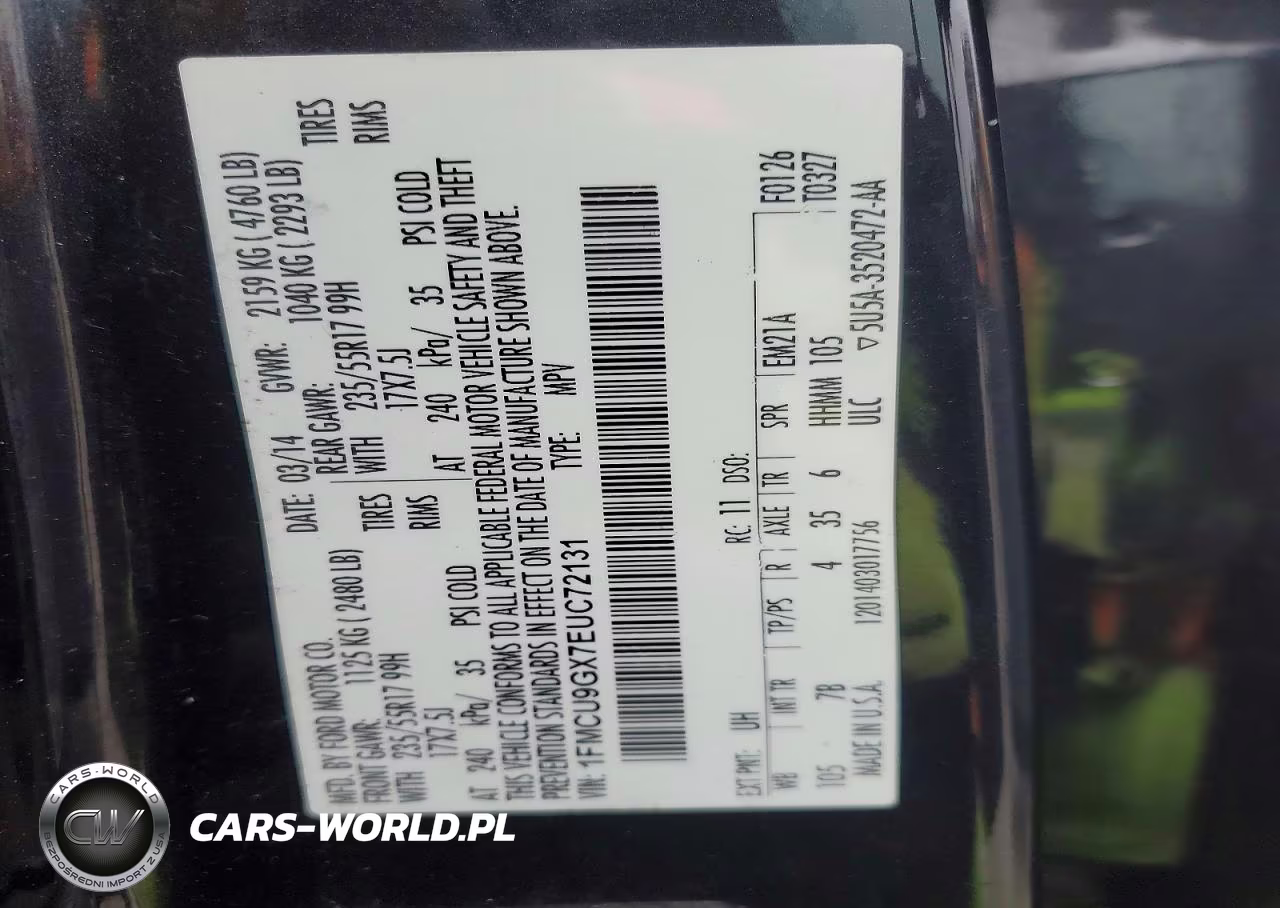 2014 Ford Escape Se VIN:1FMCU9GX7EUC72131 - 13