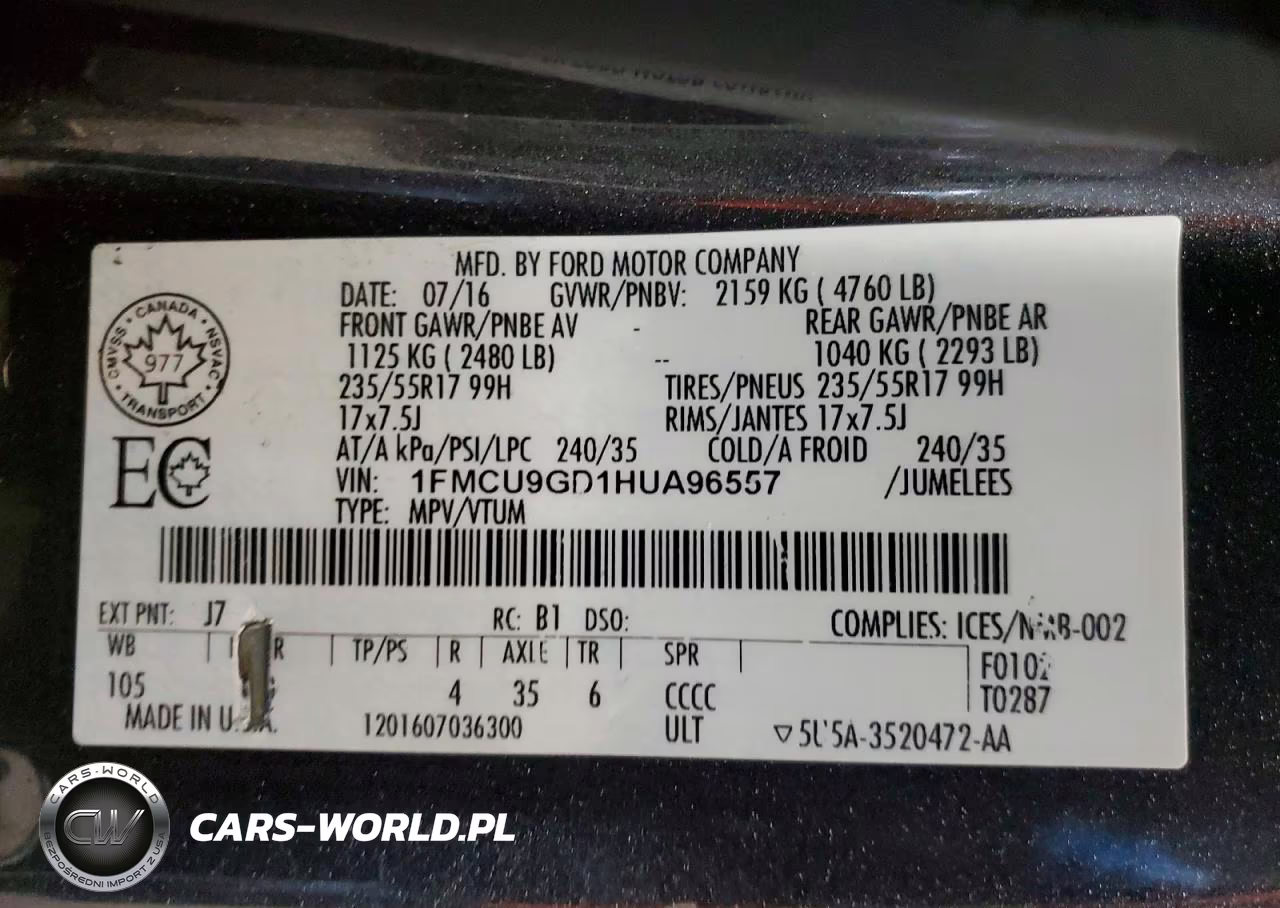 2017 Ford Escape Se VIN:1FMCU9GD1HUA96557 - 12