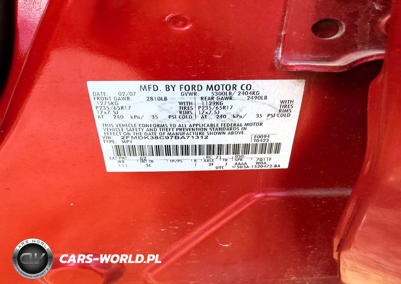 2007 Ford Edge Sel VIN:2FMDK38C97BA71312 - 14
