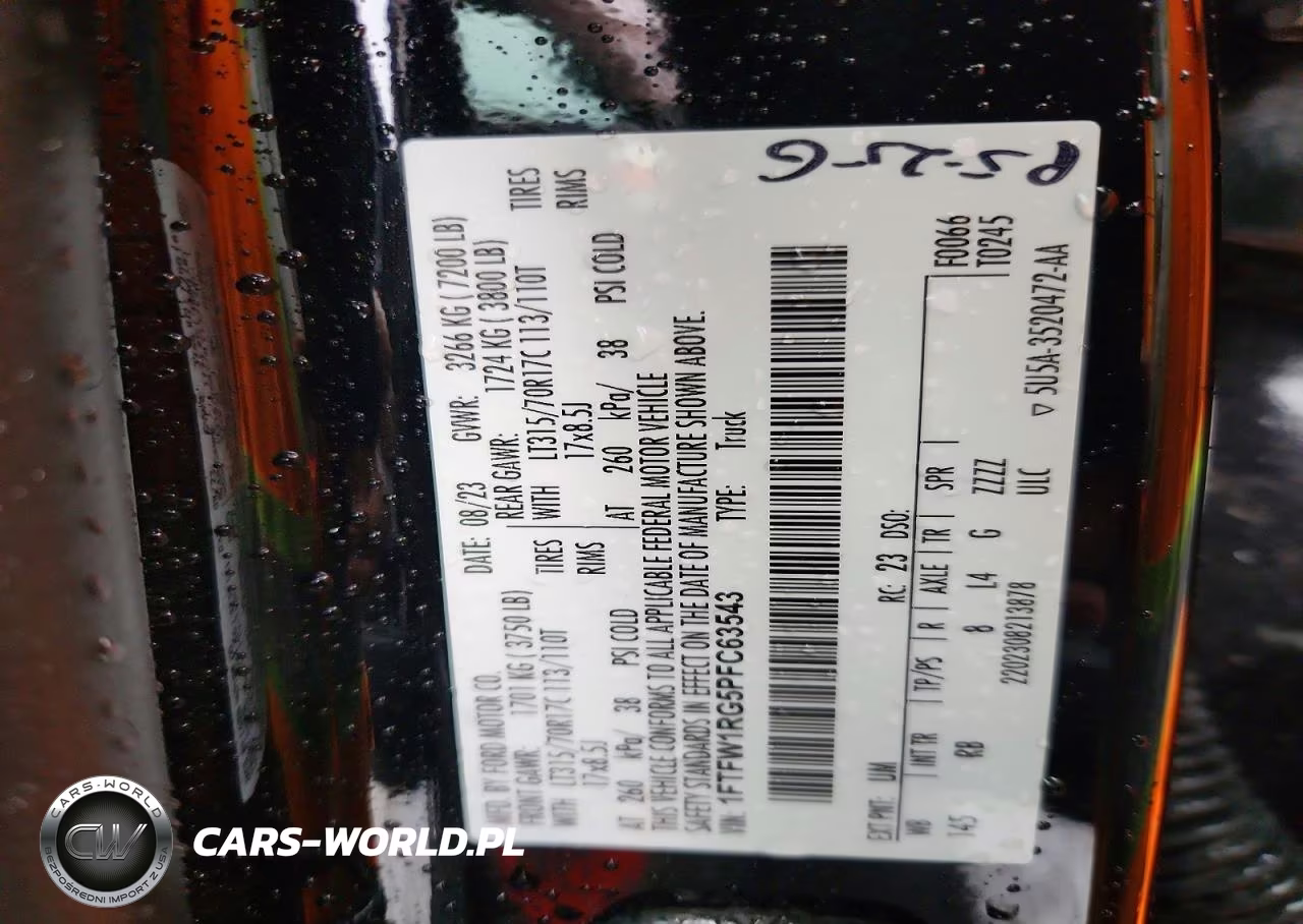 2023 Ford F150 Raptor VIN:1FTFW1RG5PFC63543 - 13