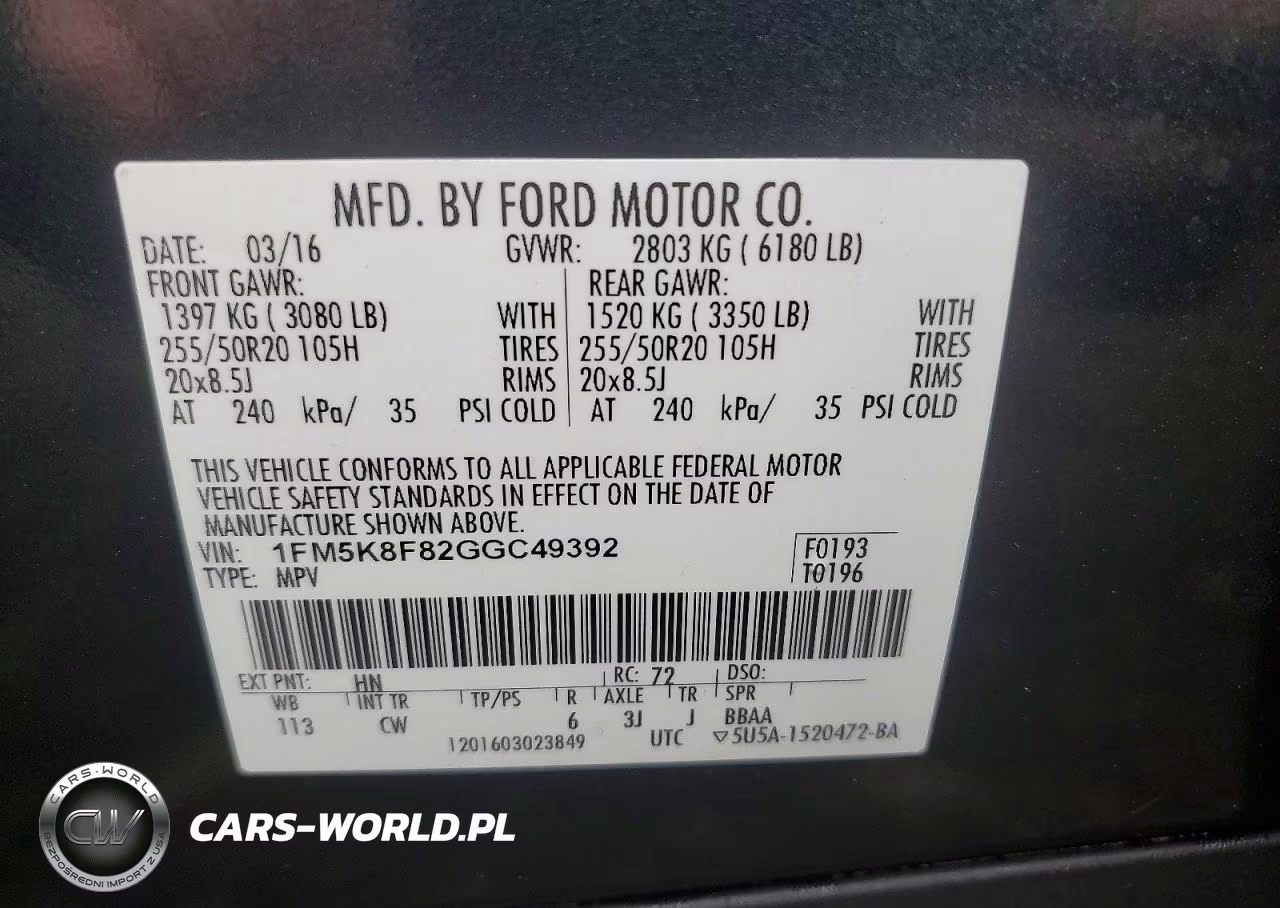 2016 Ford Explorer Limited VIN:1FM5K8F82GGC49392 - 13