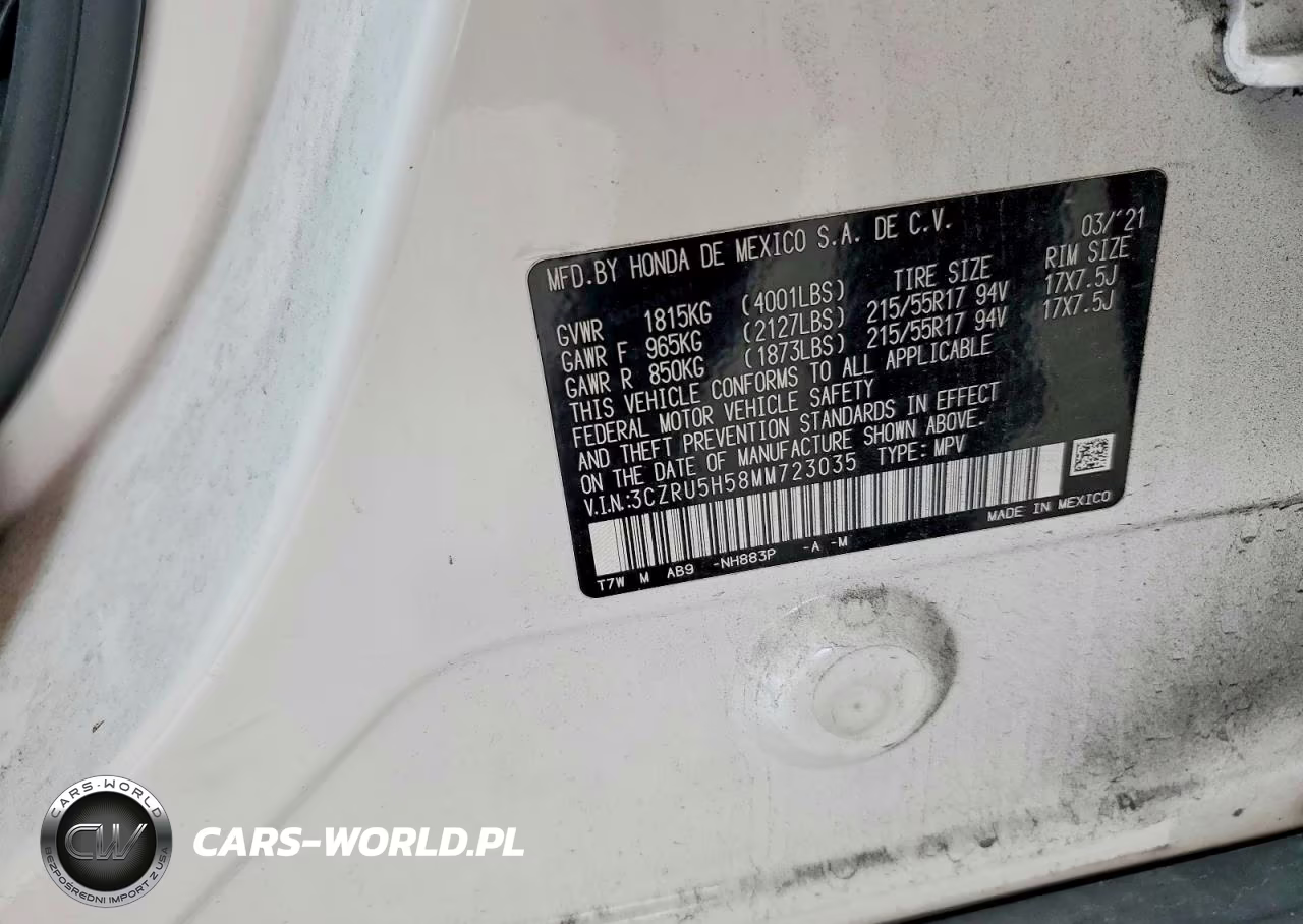 2021 Honda Hr-V Ex VIN:3CZRU5H58MM723035 - 13