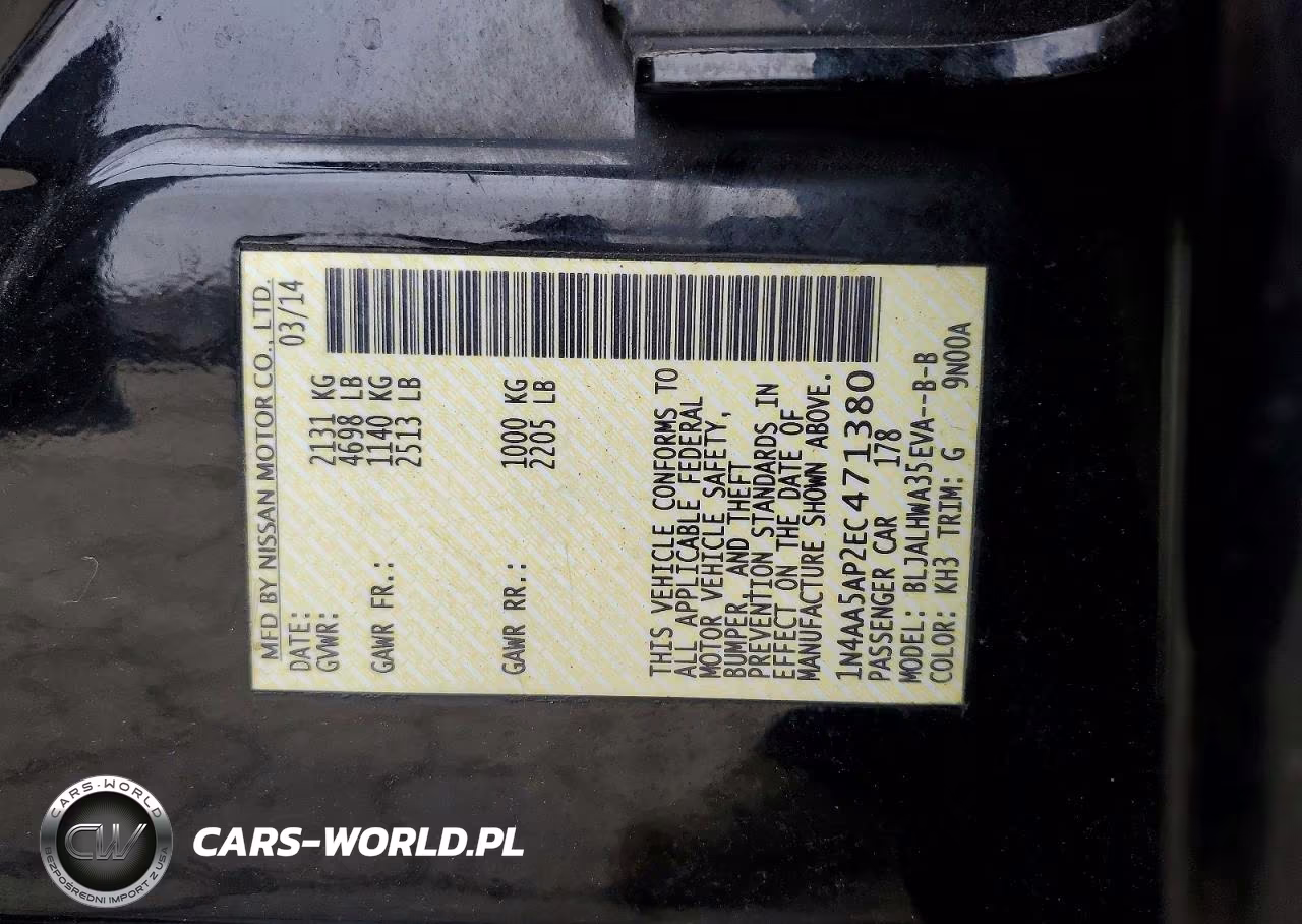 2014 Nissan Maxima 3.5 Sv VIN:1N4AA5AP2EC471380 - 12