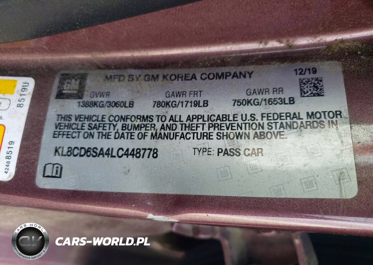2020 Chevrolet Spark 1Lt VIN:KL8CD6SA4LC448778 - 12