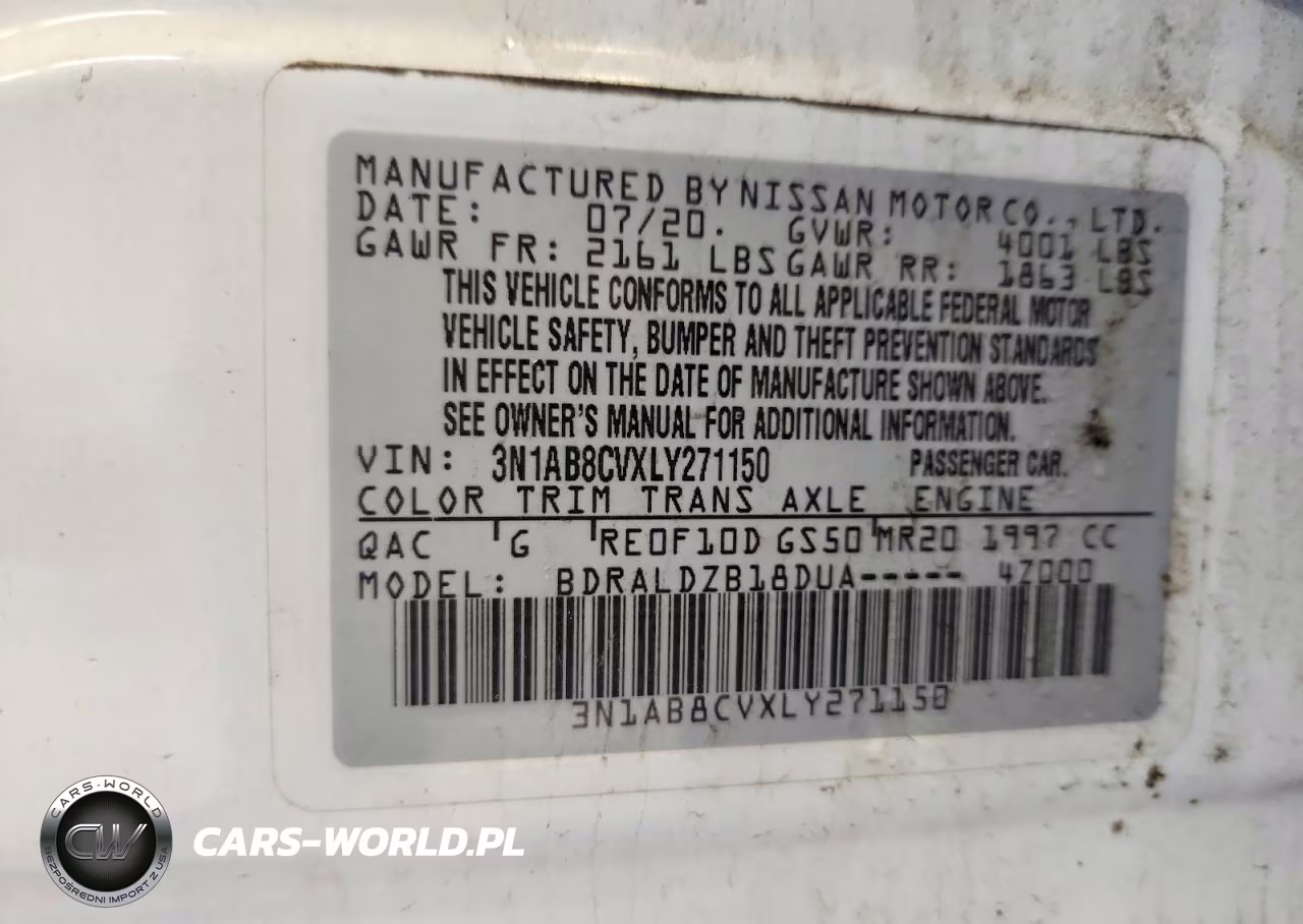 2020 Nissan Sentra Sv VIN:3N1AB8CVXLY271150 - 12