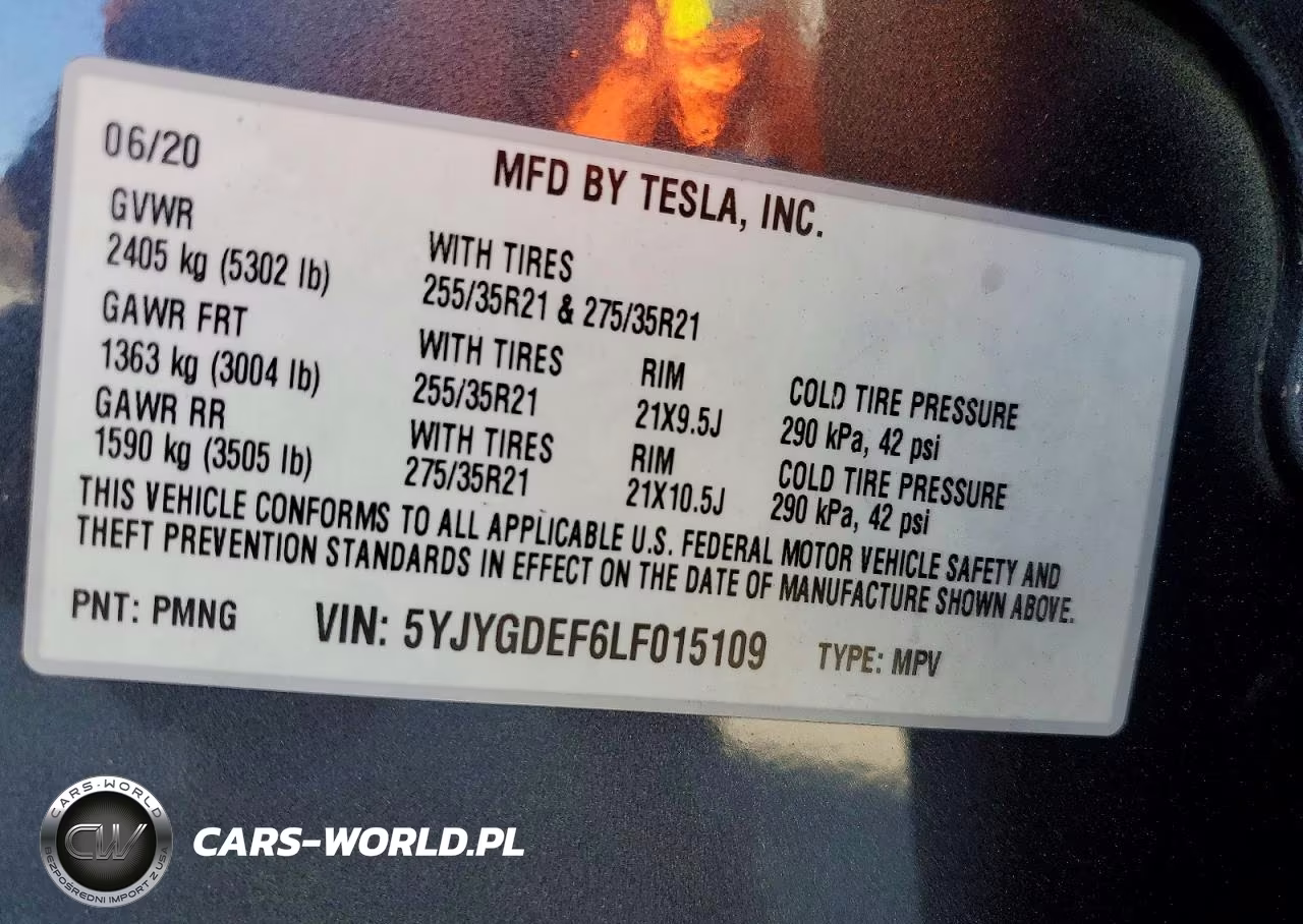 2020 Tesla Model Y VIN:5YJYGDEF6LF015109 - 14