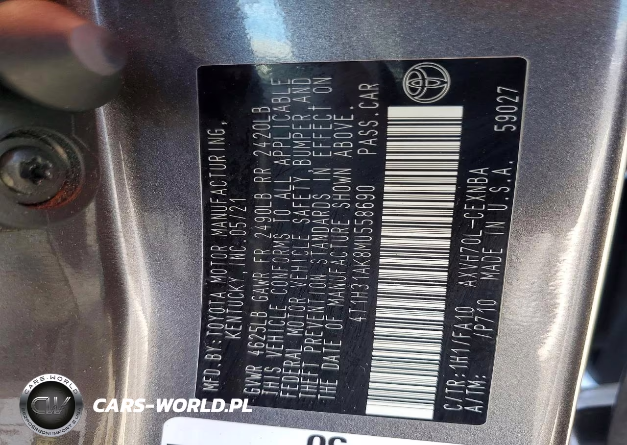 2021 Toyota Camry Hybrid Le VIN:4T1H31AK8MU558690 - 12