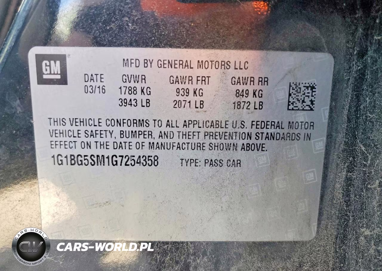 2016 Chevrolet Cruze Premier VIN:1G1BG5SM1G7254358 - 12