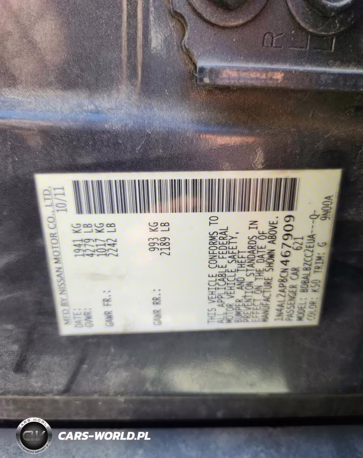 2012 Nissan Altima 2.5 VIN:1N4AL2AP8CN467909 - 13