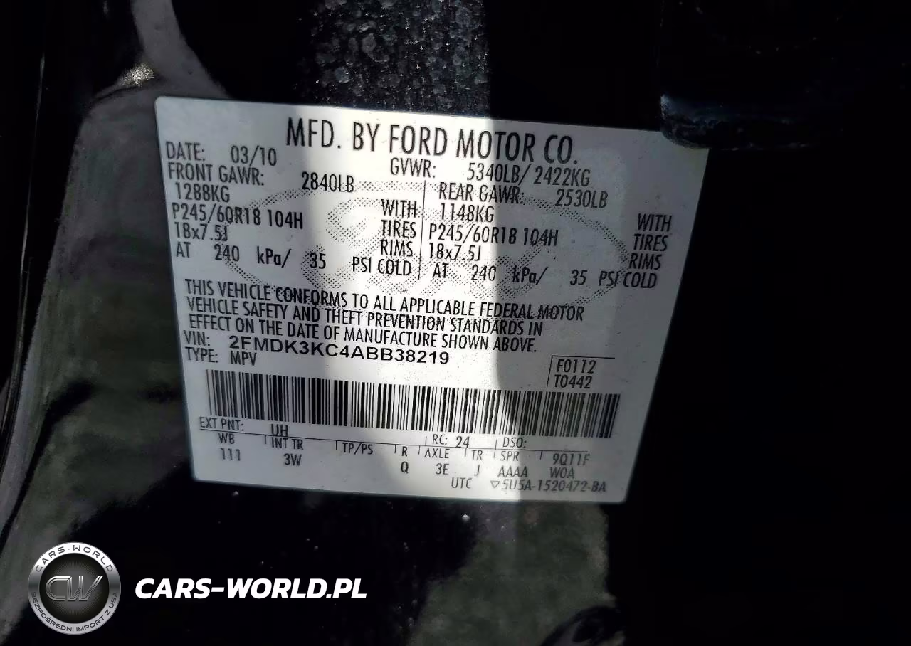 2010 Ford Edge Limited VIN:2FMDK3KC4ABB38219 - 13