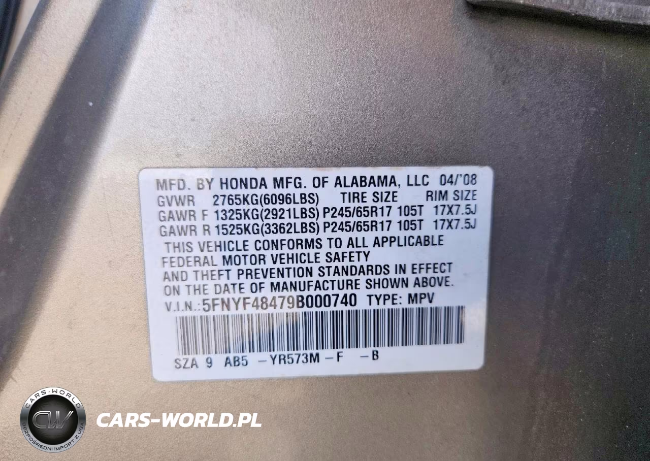 2009 Honda Pilot Ex VIN:5FNYF48479B000740 - 13