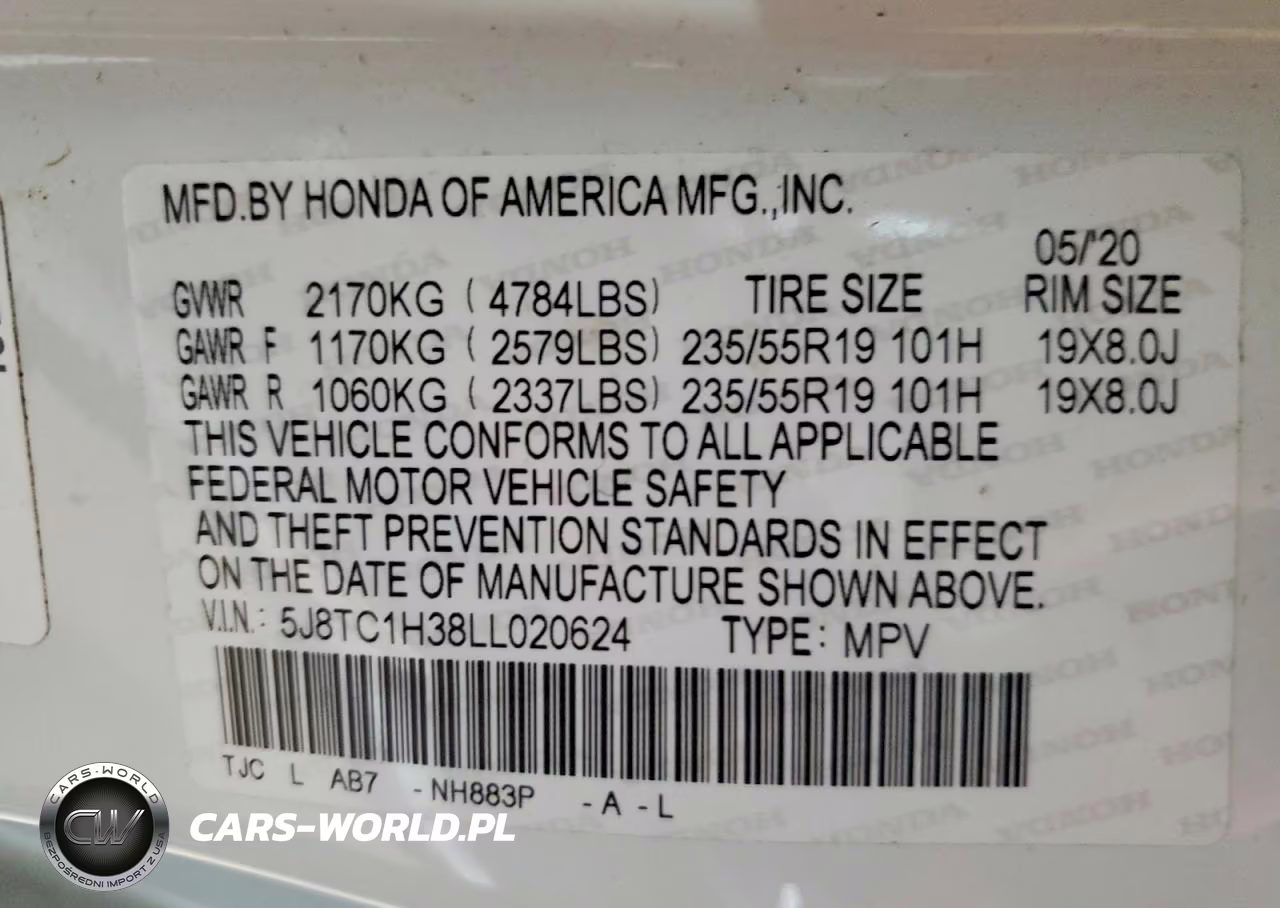 2020 Acura Rdx VIN:5J8TC1H38LL020624 - 12