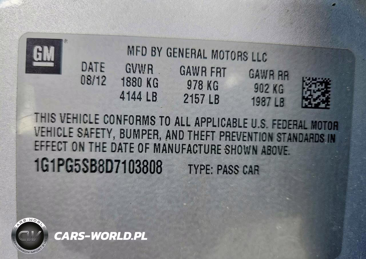 2013 Chevrolet Cruze Ltz VIN:1G1PG5SB8D7103808 - 12