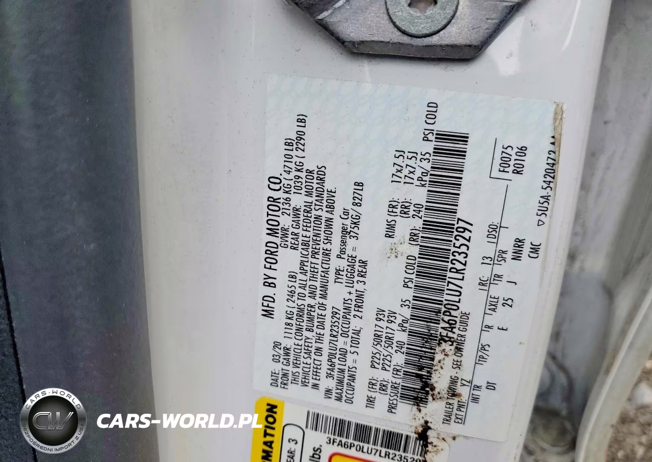 2020 Ford Fusion Se VIN:3FA6P0LU7LR235297 - 12