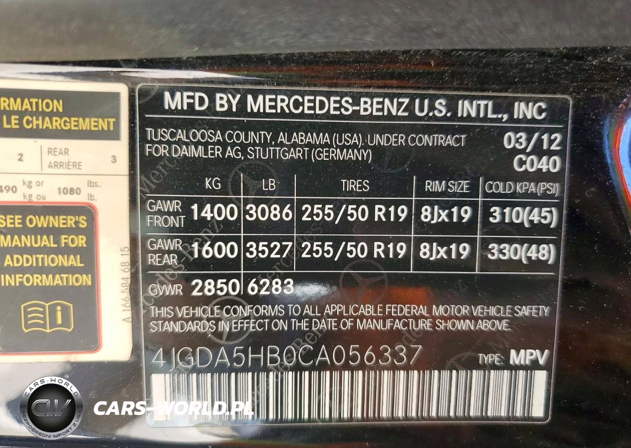 2012 Mercedes-Benz Ml 350 4Matic VIN:4JGDA5HB0CA056337 - 14