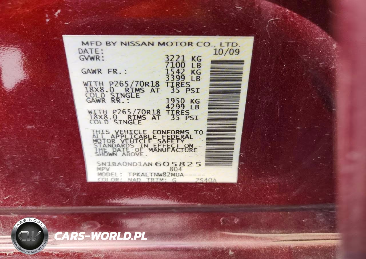 2010 Nissan Armada Se VIN:5N1BA0ND1AN605825 - 13