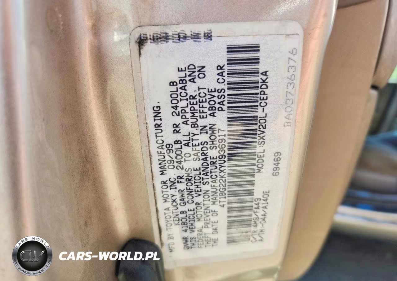 2000 Toyota Camry Ce VIN:4T1BG22KXYU936917 - 12