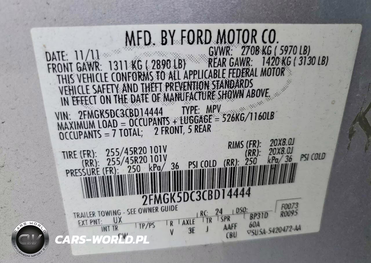 2012 Ford Flex Limited VIN:2FMGK5DC3CBD14444 - 14