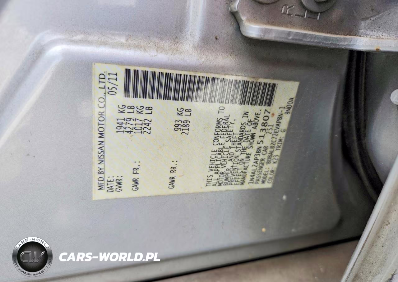 2011 Nissan Altima VIN:1N4AL2AP3BN513807 - 12