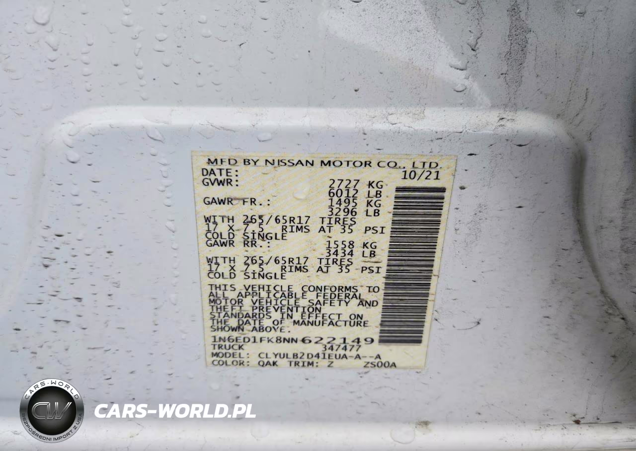 2022 Nissan Frontier Sv VIN:1N6ED1FK8NN622149 - 12