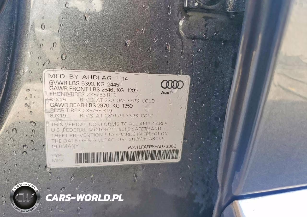 2015 Audi Q5 Premium Plus VIN:WA1LFAFP8FA073362 - 13