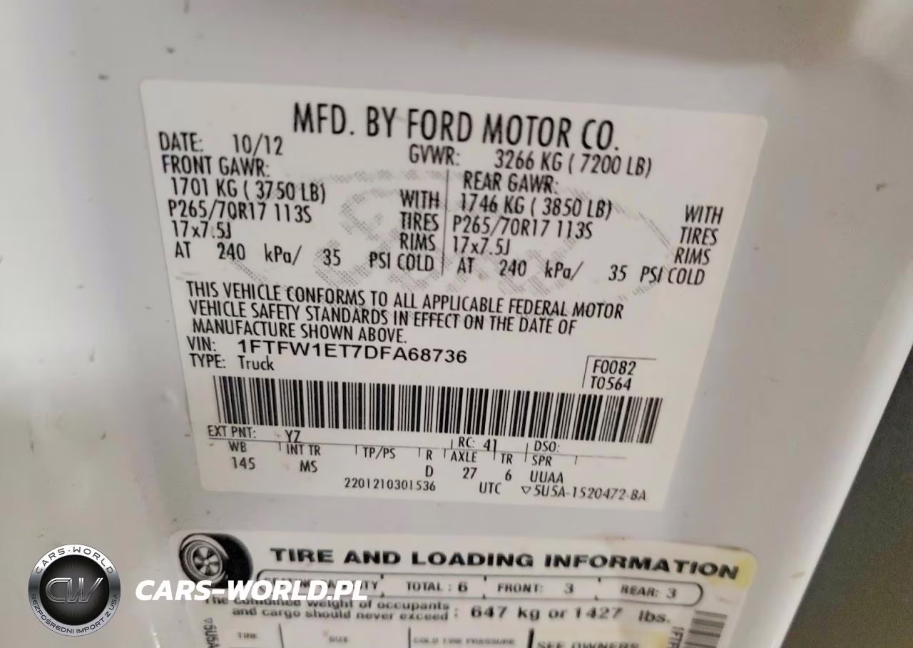 2013 Ford F150 Supercrew VIN:1FTFW1ET7DFA68736 - 12