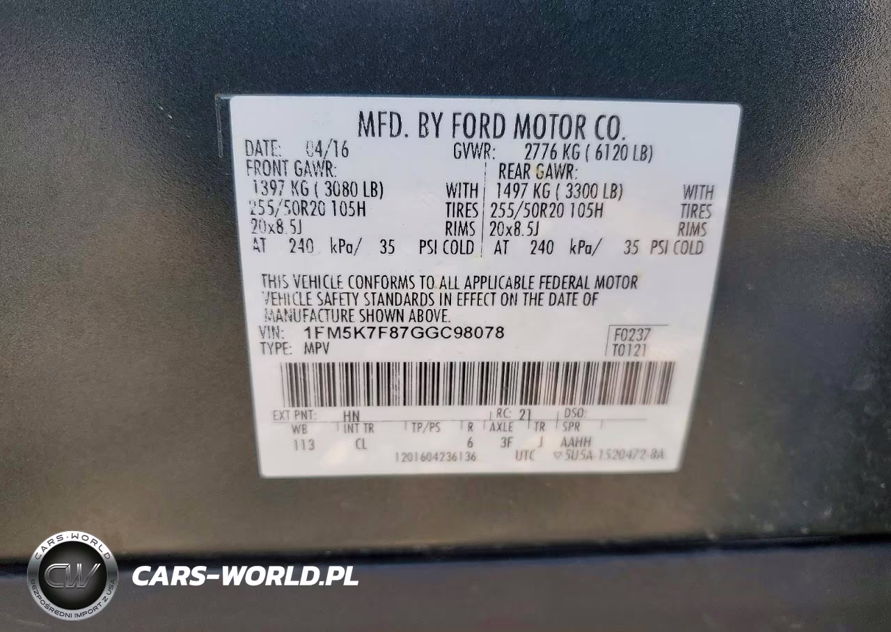 2016 Ford Explorer Limited VIN:1FM5K7F87GGC98078 - 13