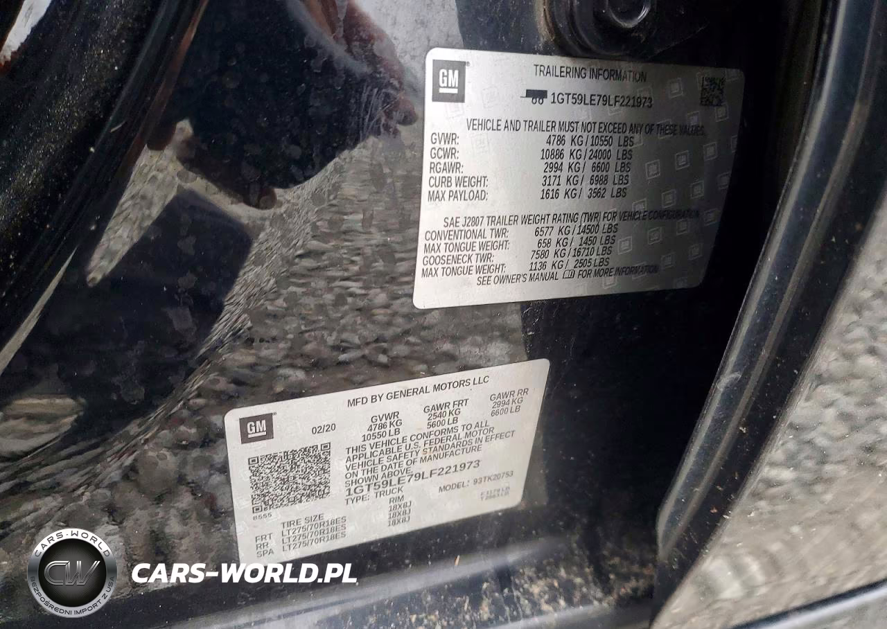 2020 GMC Sierra K2500 Heavy Duty VIN:1GT59LE79LF221973 - 12
