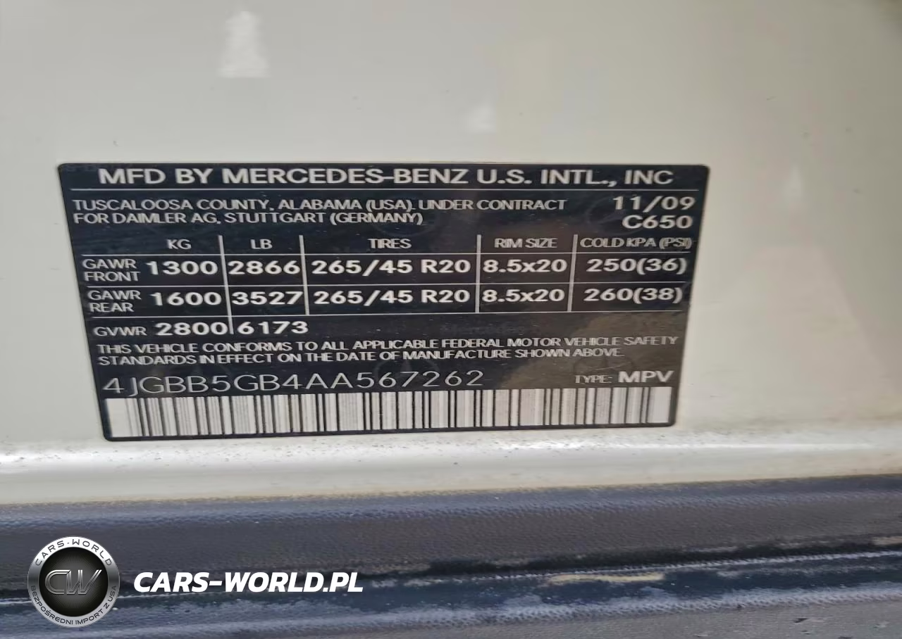 2010 Mercury Ml350 VIN:4JGBB5GB4AA567262 - 13