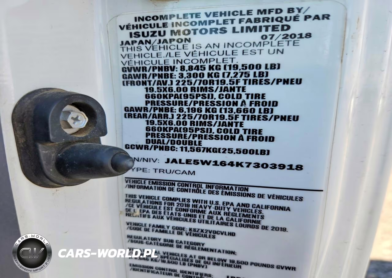 2019 Isuzu Nrr Truck Cab And Chassis VIN:JALE5W164K7303918 - 12