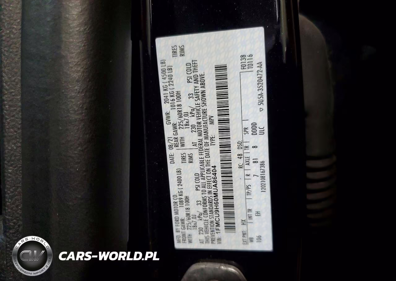 2021 Ford Escape Sel VIN:1FMCU9H60MUA86404 - 14