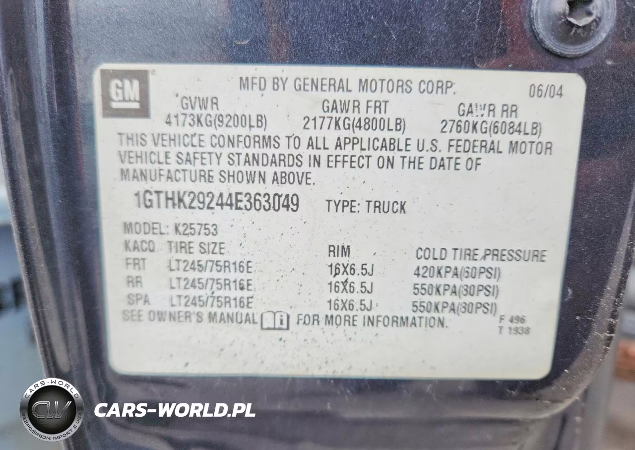 2004 GMC Sierra K2500 Heavy Duty VIN:1GTHK29244E363049 - 12