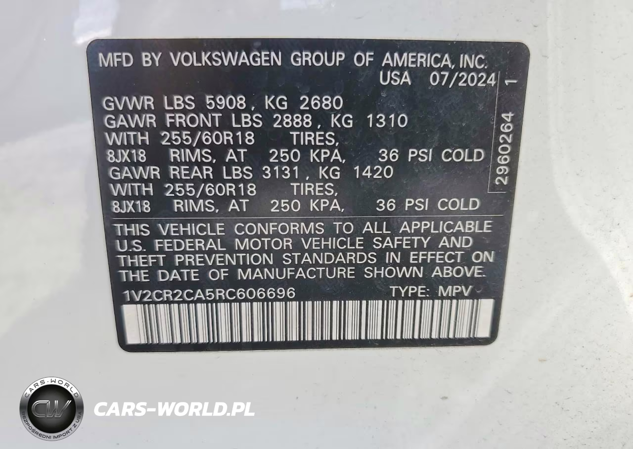 2024 Volkswagen Atlas Peak Edition Se VIN:1V2CR2CA5RC606696 - 14